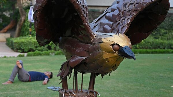 Скульптура национальной птицы Мексики беркута в Индии - اسپوتنیک افغانستان  