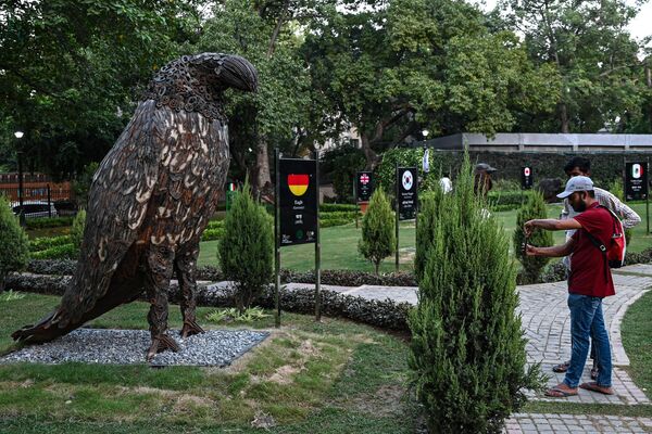 مجسمه عقاب فدرال، پرنده ملی آلمان در پارک دهلی نو در 5 سپتمبر 2023، پیش از اجلاس G20 هند به نمایش گذاشته شد. - اسپوتنیک افغانستان  
