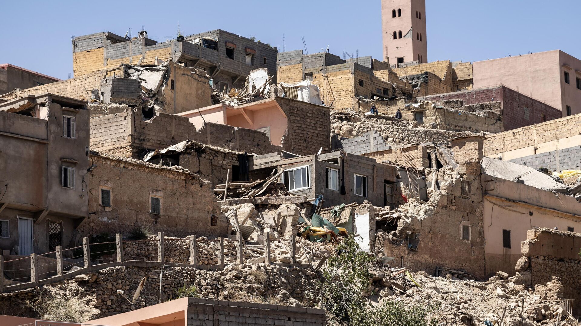 Поврежденные или разрушенные дома в результате землетрясения в Мулай-Брахиме, Марокко - اسپوتنیک افغانستان  , 1920, 13.09.2023