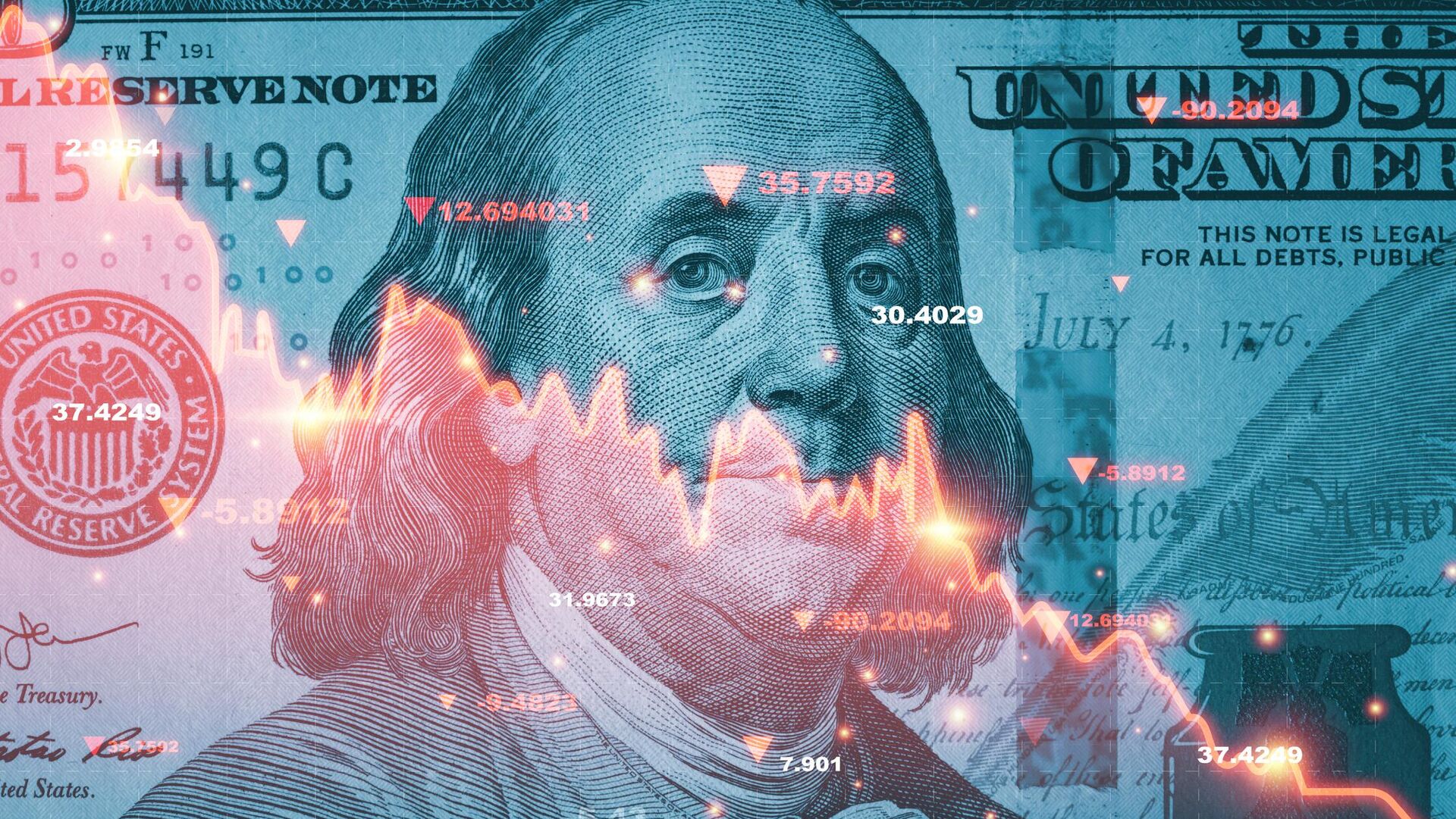 График падения фондового рынка на фоне банкноты доллара США - اسپوتنیک افغانستان  , 1920, 16.09.2023