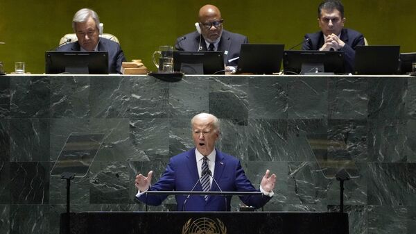 Президент США Джо Байден выступает на 78-й Генеральной Ассамблее ООН - اسپوتنیک افغانستان  