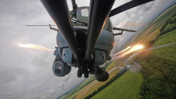 Боевая работа вертолетов Ми-35 в ходе специальной военной операции - اسپوتنیک افغانستان  