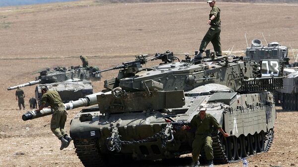 Israeli tanks are positioned near kibbutz Kfar Aza - اسپوتنیک افغانستان  
