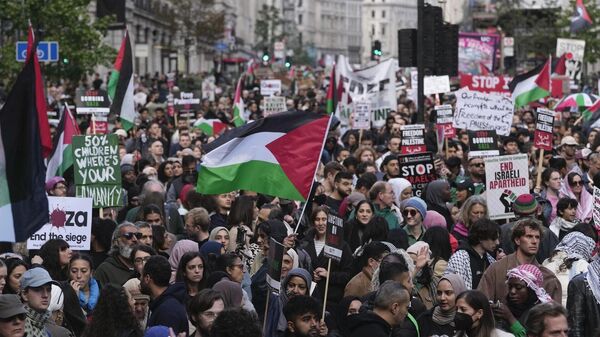  تظاهرات حامیان فلسطین در لندن - اسپوتنیک افغانستان  