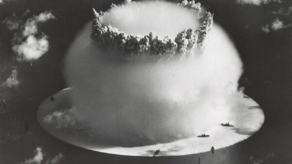 A 21 kiloton underwater nuclear weapons effects test, known as Operation CROSSROADS (Event Baker), conducted at Bikini Atoll (1946) - اسپوتنیک افغانستان  