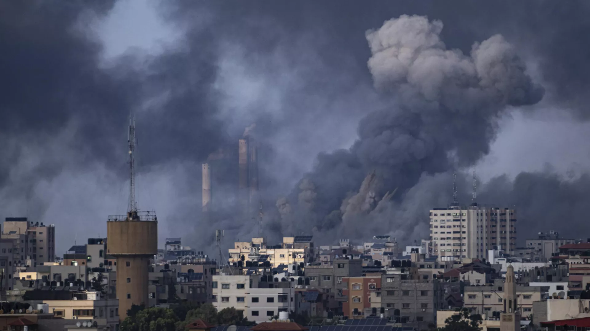 Smoke rises following an Israeli airstrike in Gaza City