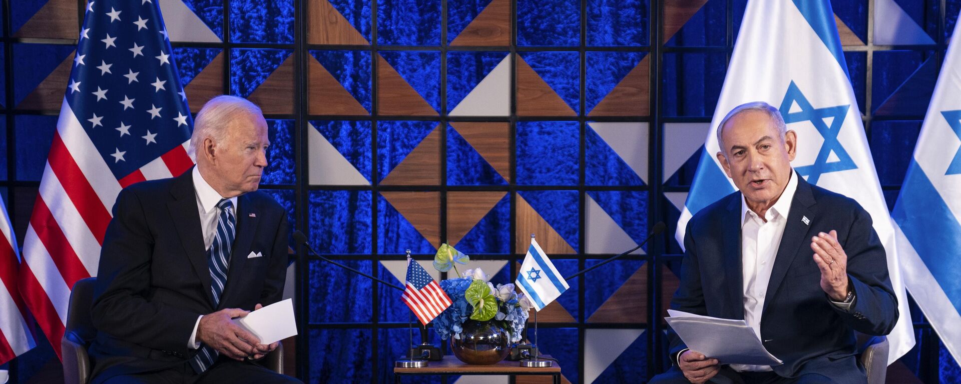 Президент Джо Байден на встрече с премьер-министром Израиля Биньямином Нетаньяху - اسپوتنیک افغانستان  , 1920, 06.04.2024