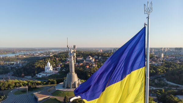 Украинский флаг в Киеве, Украина - اسپوتنیک افغانستان  