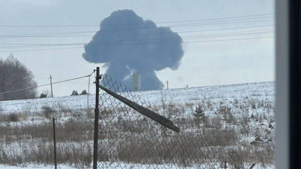 Дым на месте падения самолета Ил-76 в Белгородской области - اسپوتنیک افغانستان  