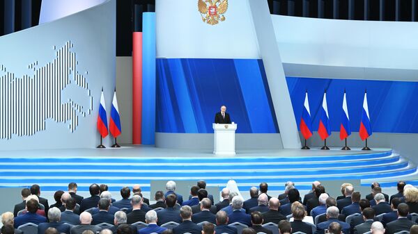 Президент РФ Владимир Путин обращается с посланием к Федеральному Собранию - اسپوتنیک افغانستان  