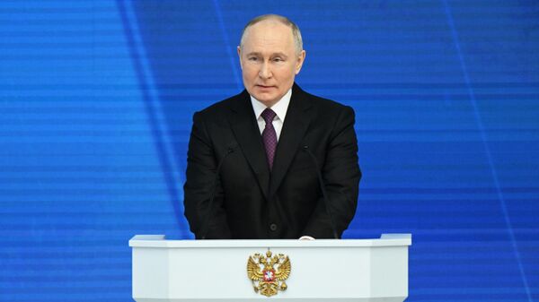 Президент РФ Владимир Путин обращается с посланием Федеральному Собранию - اسپوتنیک افغانستان  