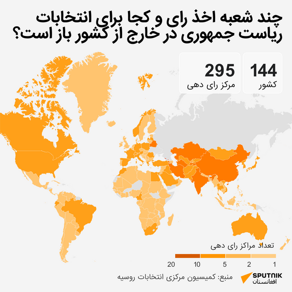 مرکز رای دهی در خارج از روسیه - اسپوتنیک افغانستان  