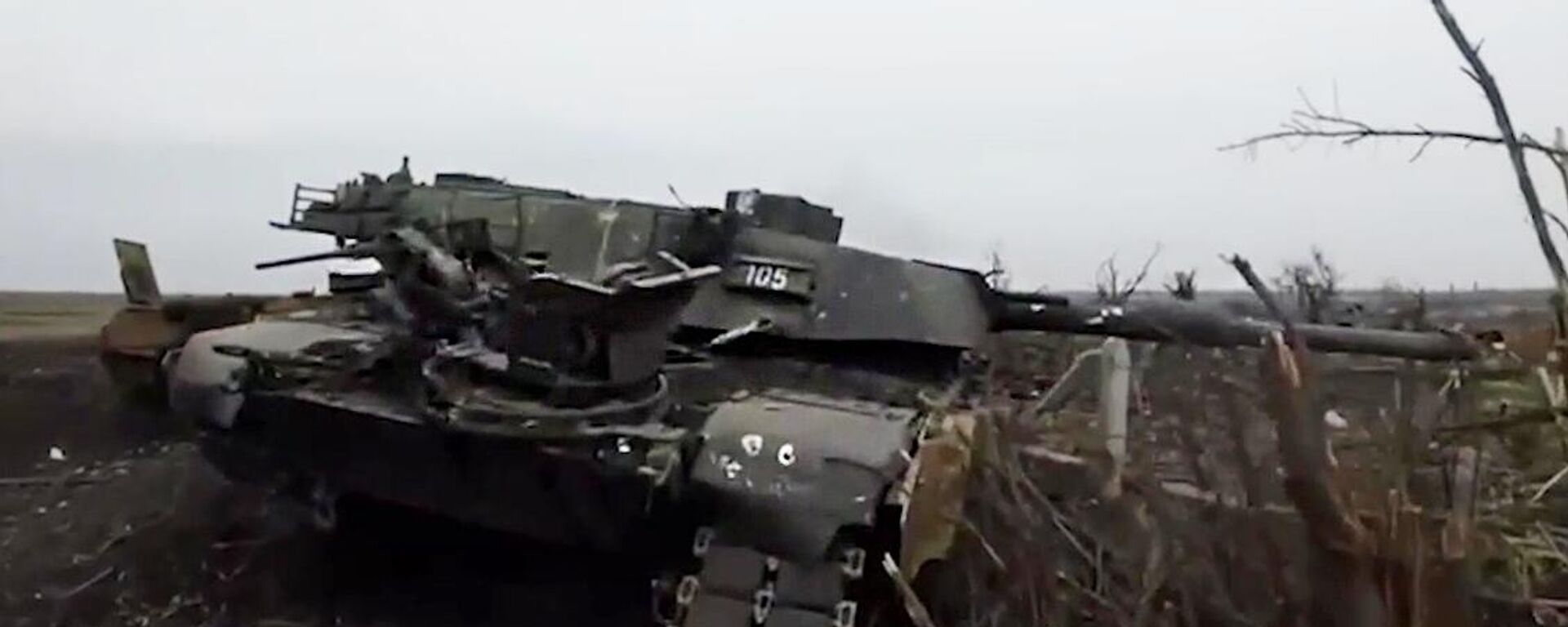 Abrams MBT knocked out near the Donetsk suburb of Avdeyevka. Screenshot of Russian Defense Ministry video. - اسپوتنیک افغانستان  , 1920, 28.03.2024