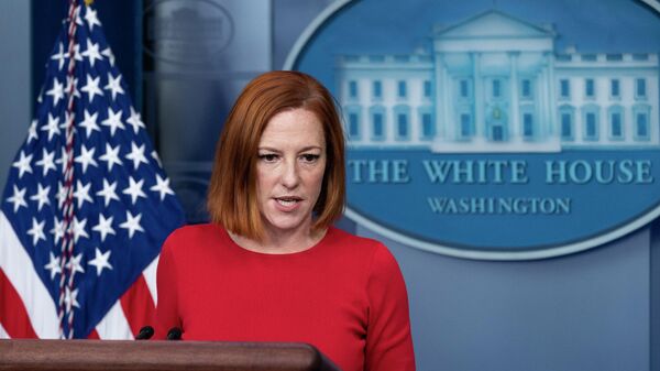 White House press secretary Jen Psaki speaks with reporters in the James Brady Press Briefing Room at the White House, Friday, Nov. 19, 2021, in Washington. - اسپوتنیک افغانستان  