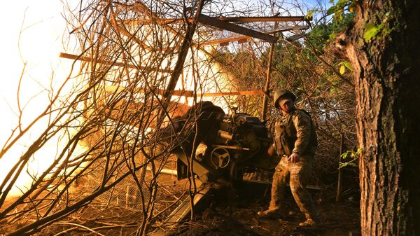 Боевая работа артиллеристов 27-й мотострелковой бригады Первой гвардейской танковой армии группировки войск Запад - اسپوتنیک افغانستان  