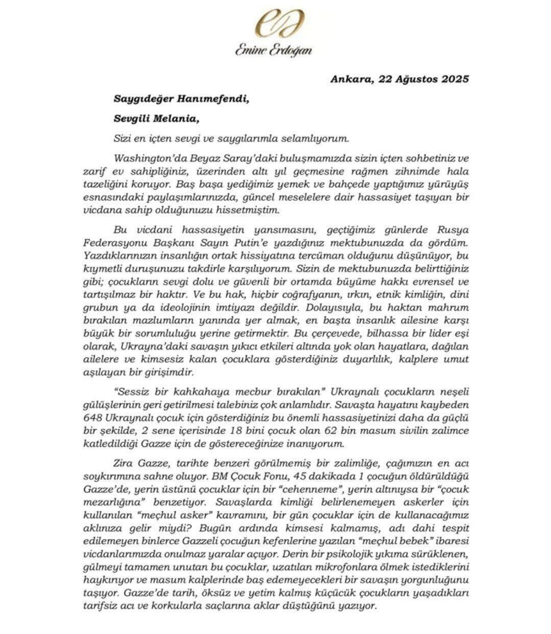 همسر اردوغان به همسر ترامپ: فاجعه انسانی در غزه را هم ببینید همسر اردوغان به همسر ترامپ: فاجعه انسانی در غزه را هم ببینید - اسپوتنیک افغانستان , 1920, 23.08.2025