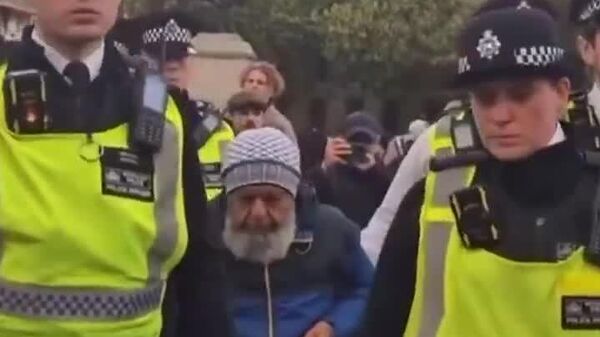 پلیس بریتانیا در جریان اعتراضات لندن در حمایت از غزه یک مرد مسن را دستگیر کرد - اسپوتنیک افغانستان  