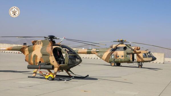 سه هلیکوپتر نیروهای هوایی وزارت دفاع ترمیم و آماده پرواز شدند - اسپوتنیک افغانستان  