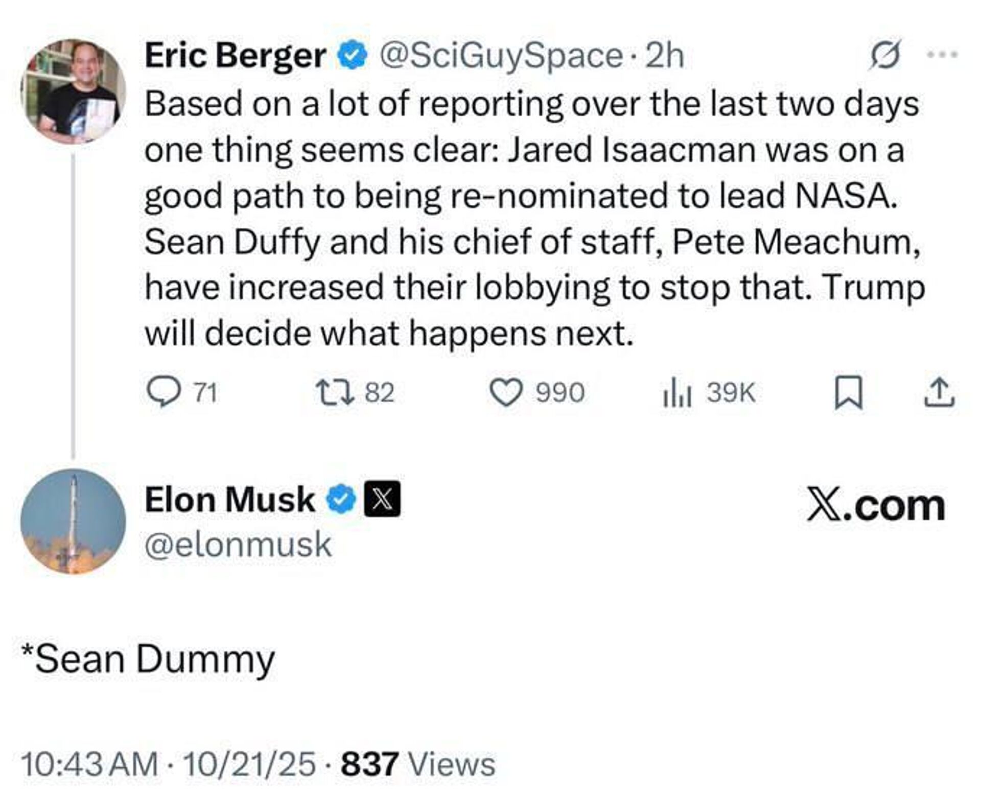 ماسک نام دافی، رئیس موقت ناسا، را دستکاری و به او توهین کرد ماسک نام دافی، رئیس موقت ناسا، را دستکاری و به او توهین کرد - اسپوتنیک افغانستان , 1920, 21.10.2025