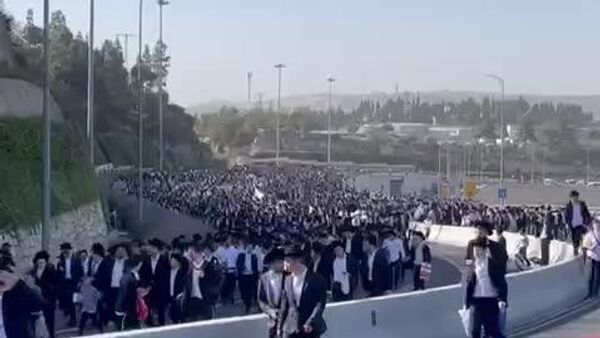 تظاهرات یهودیان در اعتراض به خدمت سربازی - اسپوتنیک افغانستان  