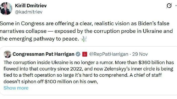 کیریل دمیتریف، فرستاده ویژه رئیس جمهور روسیه، گفت که رسوایی فساد اوکراین برای برخی از اعضای کنگره عبرت آموز شده است - اسپوتنیک افغانستان  