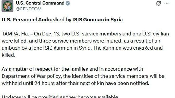 پنتاگون: دو سرباز امریکایی و یک ترجمان غیرنظامی این کشور در تیراندازی پالمیرای سوریه کشته شدند - اسپوتنیک افغانستان  