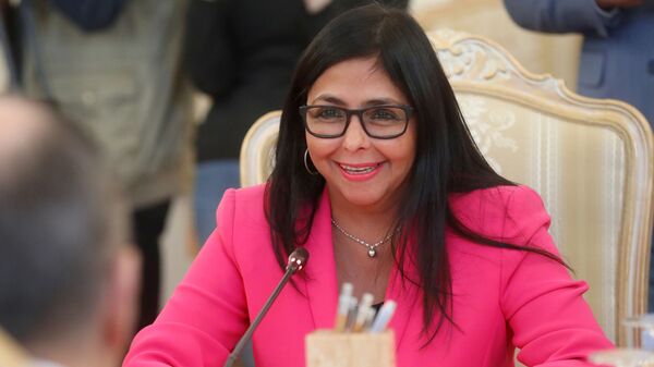 Исполнительный вице-президент Венесуэлы Дельси Родригес во время визита в Москву  - اسپوتنیک افغانستان  