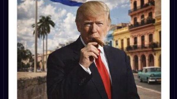 ترامپ با سیگار کوبایی - اسپوتنیک افغانستان  