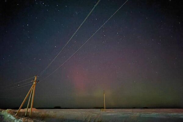 امواج بنفش زمردی شفق‌های قطبی به دلیل طوفان مغناطیسی ضعیف، آسمان شمال روسیه را رنگین کرده است - اسپوتنیک افغانستان  