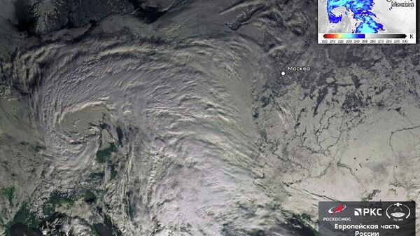 سازمان فضایی روسیه (روس کاسموس) از فضا، طوفان برفی بر فراز مسکورا نشان داد - اسپوتنیک افغانستان  