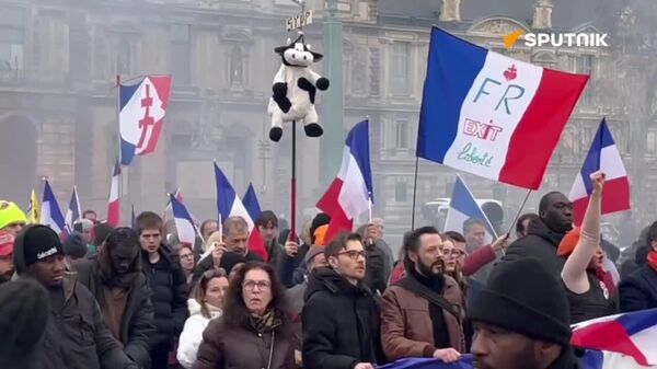 در پاریس راهپیمایی در پشتیبانی از بیرون شدن فرانسه از اتحادیه اروپا در جریان است - اسپوتنیک افغانستان  