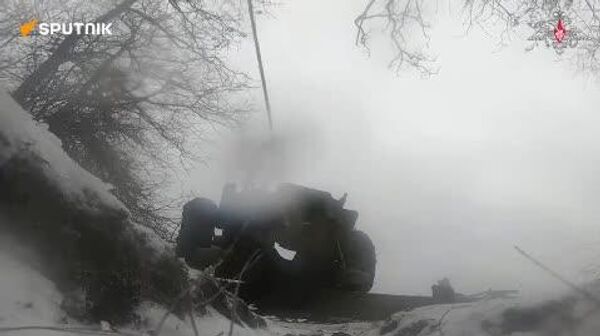 هویتزر D-30 روسیه، استحکامات و نیروی انسانی اوکراین را در منطقه زاپوروژیه نابود کرد - اسپوتنیک افغانستان  