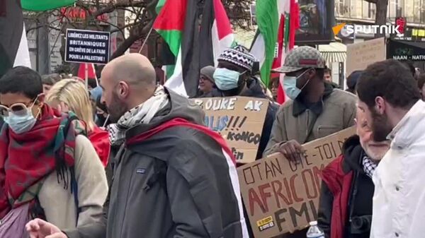 راهپیمایی در پاریس در پشتیبانی از ملت‌های ستمدیده - اسپوتنیک افغانستان  