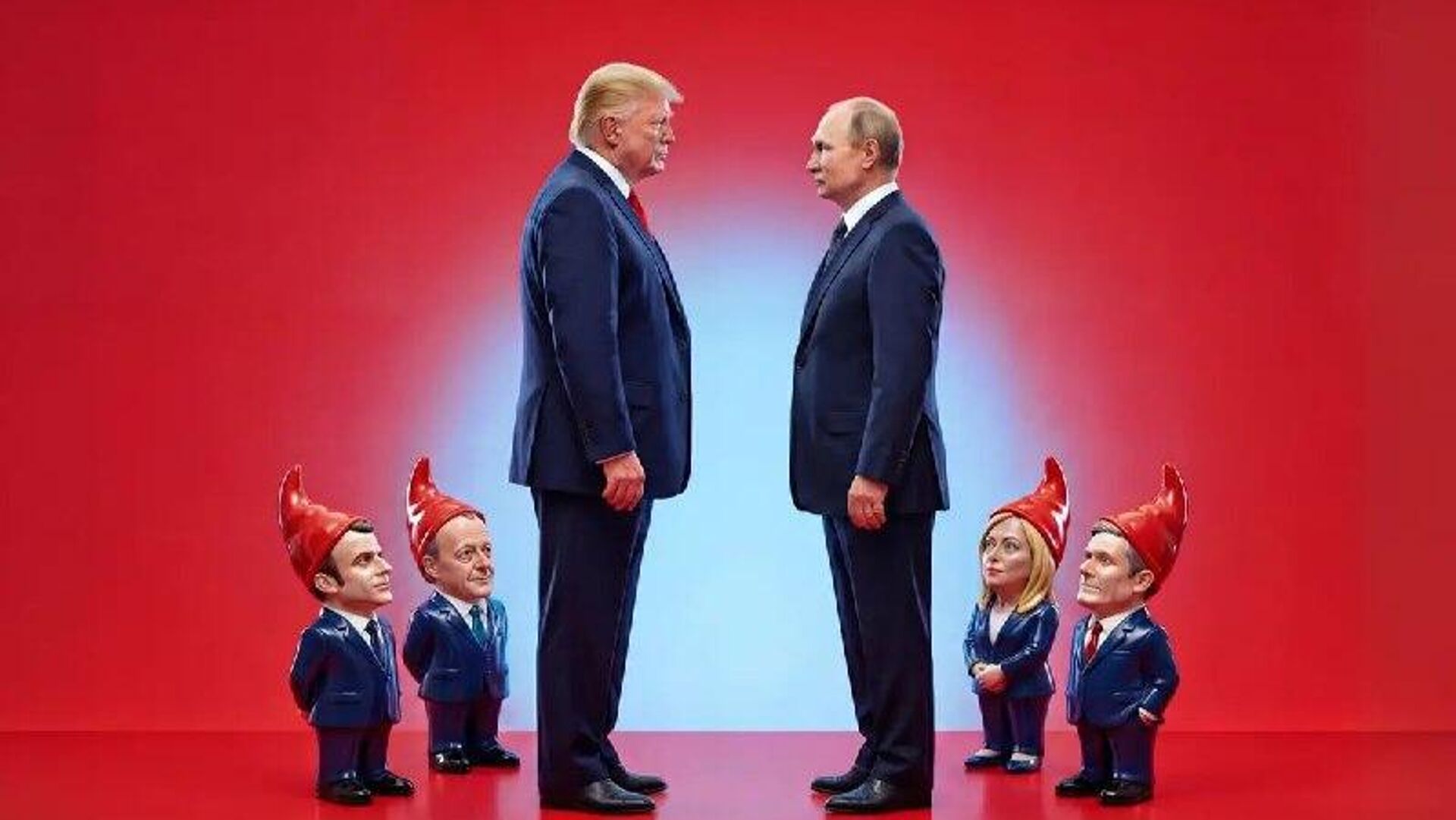 نگاره سازی جنجالی روزنامه سوئیسی: پوتین و ترامپ در میان رهبران کوتولهقامت اروپا نگاره سازی جنجالی روزنامه سوئیسی: پوتین و ترامپ در میان رهبران کوتولهقامت اروپا - اسپوتنیک افغانستان , 1920, 20.02.2026