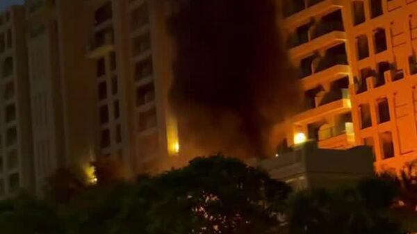 آتش‌سوزی در هوتل پالم جمیرا دبی پس از برخورد موشک ایرانی - اسپوتنیک افغانستان  