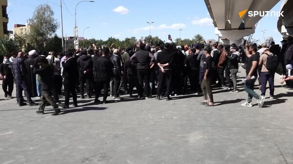 تظاهرات در مقابل سفارت آمریکا در منطقه سبز بغداد - اسپوتنیک افغانستان  