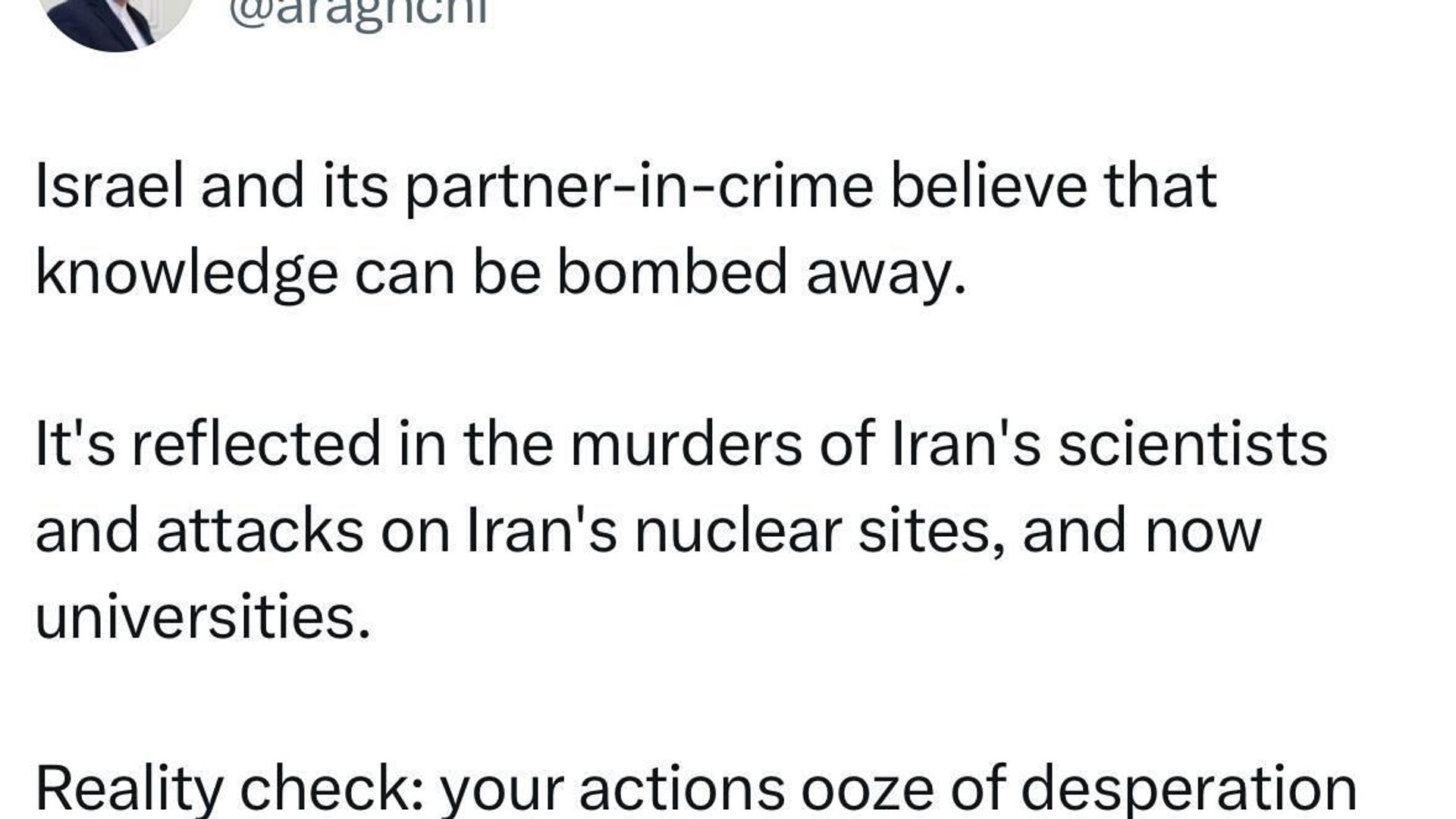 واکنش عباس عراقچی وزیر خارجه ایران به بمباران دانشگاه ها توسط آمریکا و اسرائیل واکنش عباس عراقچی وزیر خارجه ایران به بمباران دانشگاه ها توسط آمریکا و اسرائیل - اسپوتنیک افغانستان , 1920, 30.03.2026