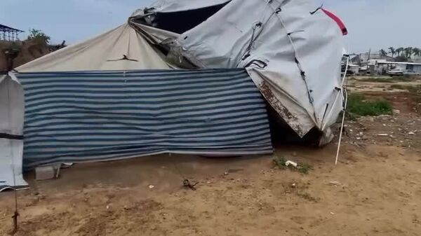 باد شدید چادرهای آوارگان در نوار غزه را از ریشه درآورد - اسپوتنیک افغانستان  