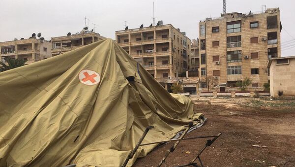Мобильный госпиталь министерства обороны РФ в Алеппо после обстрел - اسپوتنیک افغانستان  
