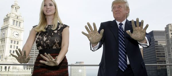 Real estate developer Donald Trump and his daughter Ivanka place their hands in concrete during topping off festivities for the 92-story Trump International Hotel and Tower in Chicago, Wednesday, Sept. 24, 2008. Real estate developer Donald Trump and his daughter Ivanka place their hands in concrete during topping off festivities for the 92-story Trump International Hotel and Tower in Chicago, Wednesday, Sept. 24, 2008. - اسپوتنیک افغانستان