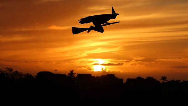 Самолет на радиоуправлении в виде ведьмы на закате в Калифорнии - اسپوتنیک افغانستان  