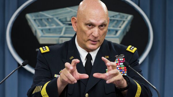 Outgoing Army Chief of Staff Gen. Ray Odierno speaks during his final news briefing at the Pentagon, on Wednesday, Aug. 12, 2015, outside Washington - اسپوتنیک افغانستان  
