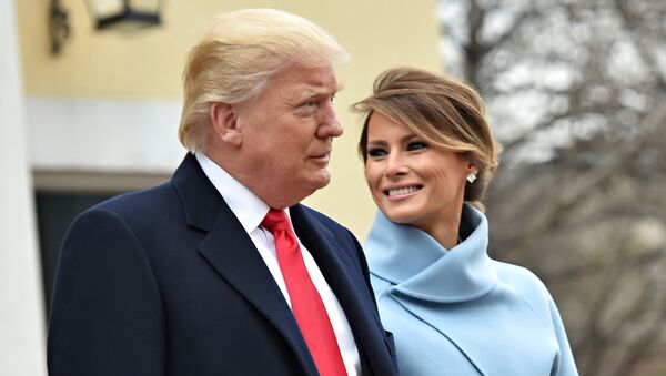 Президент США Дональд Трамп с женой Меланией перед инаугурацией в Вашингтоне - اسپوتنیک افغانستان  