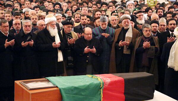 برگزاری مراسم نماز جنازه گیلانی در ارگ - اسپوتنیک افغانستان  