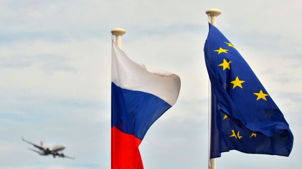 Флаги России и ЕС  на набережной Ниццы - اسپوتنیک افغانستان  