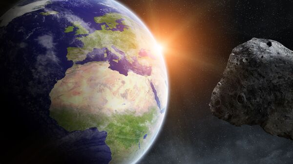 Астероид на фоне Земли - اسپوتنیک افغانستان  