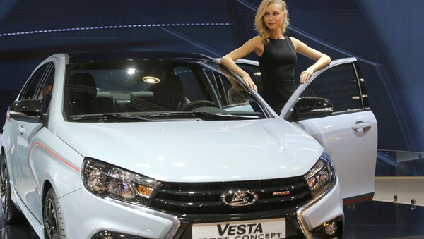 Lada Vesta Sport Concept at the 2016 Moscow International Automobile Salon at Crocus Expo in Moscow - اسپوتنیک افغانستان  