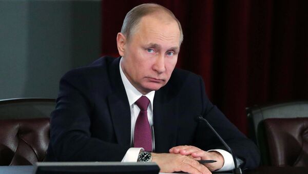 Президент РФ Владимир Путин на расширенном заседании коллегии МВД России - اسپوتنیک افغانستان  