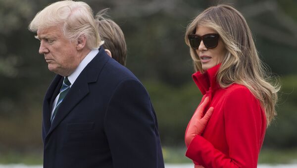 Президент США Дональд Трамп и его жена Меланья Трамп - اسپوتنیک افغانستان  