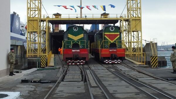 Отправка товарного поезда из Украины в Китай по направлению «Шелкового пути» - اسپوتنیک افغانستان  